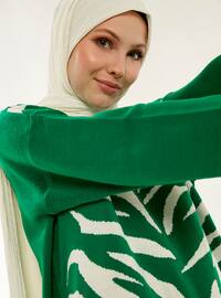 Emerald - Zebra - Polo neck - Unlined - Knit Tunics