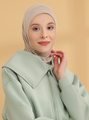 Düz Hijab Spor Bone - Açık Vizon - Tuva