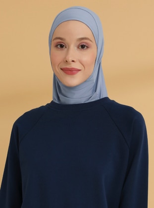 Plain Hijab Sports Undercap Jeans Blue