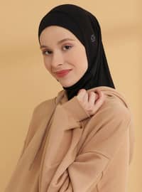 Plain Hijab Sports Undercap Black