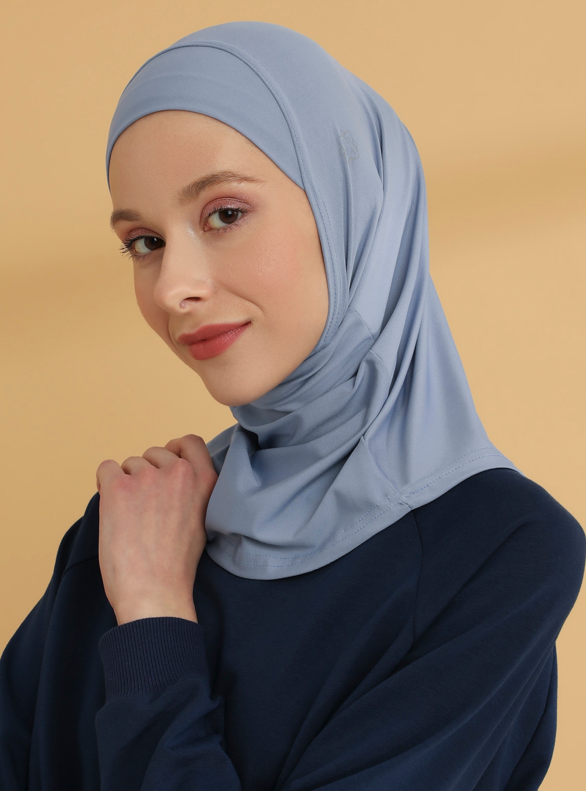 Plain Hijab Sports Undercap Jeans Blue