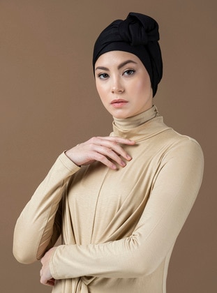 Wired Ready to Wear Turban - Night Black - Halima X Modanisa