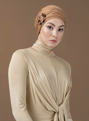 Instant Turban Latte Color With Buckle Instant Scarf