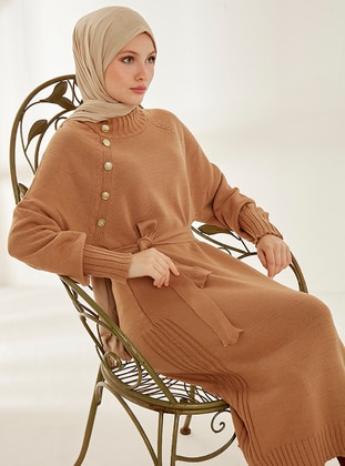 Biscuit - Polo neck - Unlined - Knit Tunics - Womayy