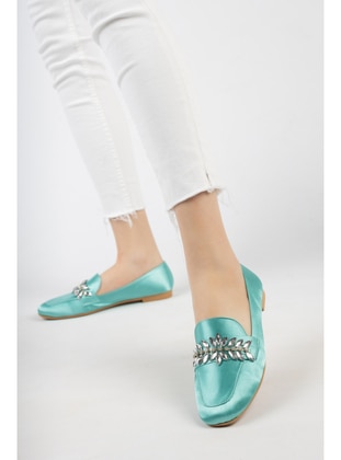 Turquoise - Flat Shoes - Moda Değirmeni
