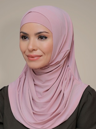 Practical Instant Fitted Hijab Scarf Sandy Fabric  Scarf Powder