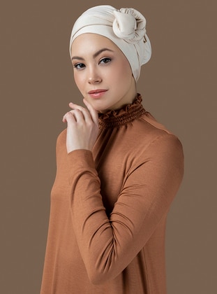 Wired Ready to Wear Turban - Elegant Beige - Halima X Modanisa