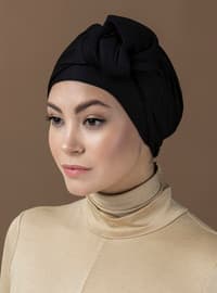 Stringed Instant Hijab Night Black Instant Scarf
