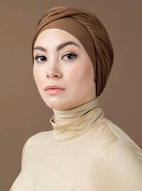 Plaited Instant Turban - Soft Brown