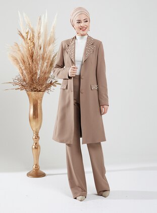Fully Lined - Mink - Point Collar - Evening Suit - DressLife