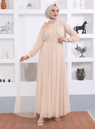 Fully Lined - Nude - Modest Evening Dress - Sew&Design