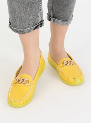 Yellow - Flat - Casual - Flat Shoes - Snox