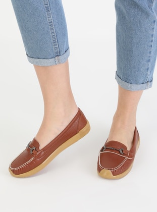 Tan - Flat - Casual - Flat Shoes - Snox