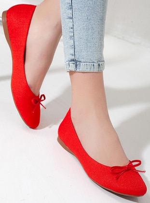 Red - Red - Flat - Flat Shoes - Shoescloud