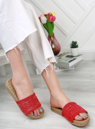 Red - Red - Sandal - Flat Slippers - Flat Slippers - Flat Slippers - Red - Sandal - Flat Slippers - Flat Slippers - Flat Slippers - Slippers - Shoescloud