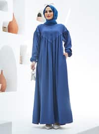 Indigo - Unlined - Rayon - Modest Dress