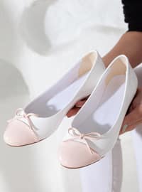 Powder Pink - White - White - Flat - Flat Shoes