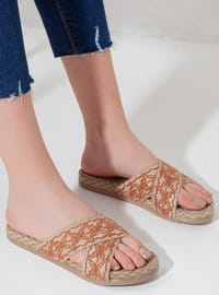 Tan - Tan - Sandal - Flat Slippers - Flat Slippers - Flat Slippers - Slippers