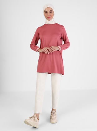 Line Detailed Tunic Rose