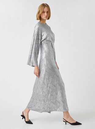 Silver tone - Modest Dress - Koton