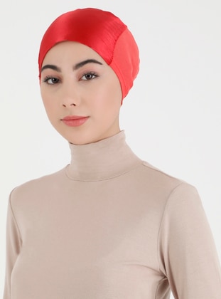 Red - Bonnet - Balse Eşarp