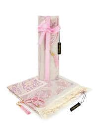 Mother'S Day In A Box Special Set Prayer Rug Rosary Tasbih Pink Color