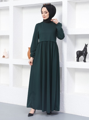 Emerald - Crew neck - Unlined - Modest Dress - ECESUN