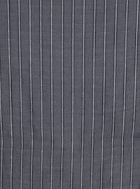 Navy Blue - Striped - Scarf