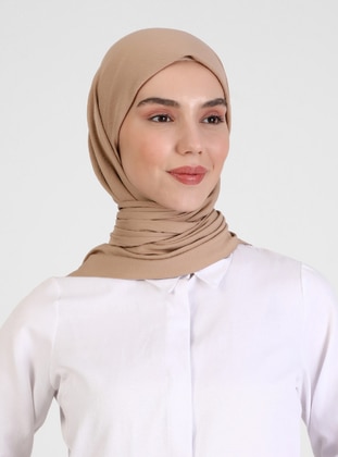 Brown - Plain - Cotton - Scarf - ALİCEMOOD