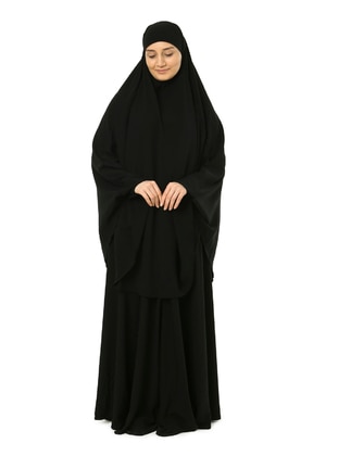 Black - Jilbab Unlined - Prayer Clothes - ELANESA