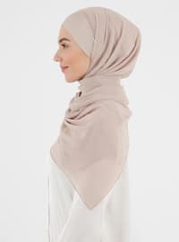 With Undercap Plain Chiffon Shawl 12 Light Beige