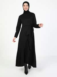 Frill Detailed Dress Black