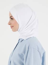 Pleated Isra Plain Instant Hijab White Instant Scarf