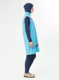 Turquoise - Unlined - Full Coverage Swimsuit Burkini