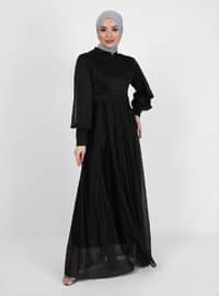 Fully Lined - Black - Crew neck - Evening Dresses