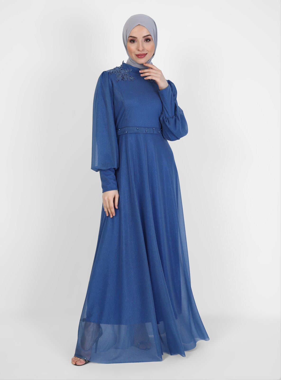 Fully Lined - Indigo - Crew neck - Evening Dresses