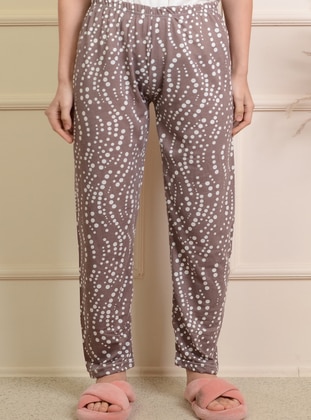Brown - Printed - Multi - Pyjama Bottoms - Pinkmark