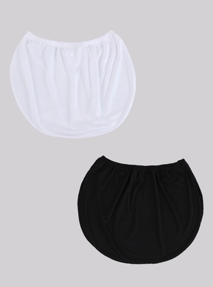 2 Pack Curved Underwear Skirt Set Black And White