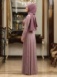 Lina Hijab Evening Dress Rose