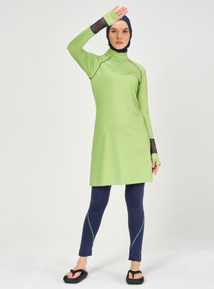Green - Full Coverage Swimsuit Burkini - Alfasa
