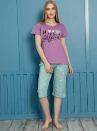 Lilac - Crew neck - Multi - Pyjama Set