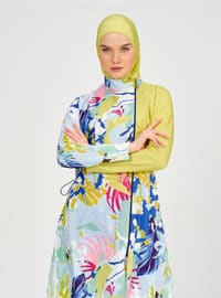 Green - Multi - Fully Lined - Full Coverage Swimsuit Burkini