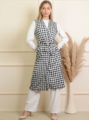  - Checkered - Unlined - Cotton - Vest - Pinkmark