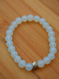 Mondstein Perlen Armband Weiß