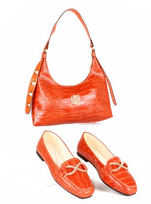 Shoes & Bageutte Shoulder Bag Co-Ord Terra-Cotta