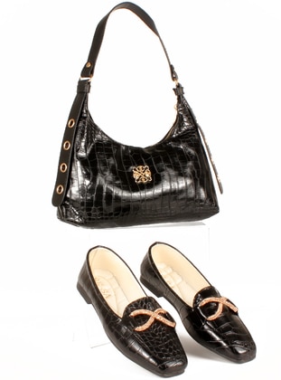 Shoes & Bageutte Shoulder Bag Co-Ord Black