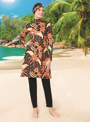 Multi - Multi - Fully Lined - Full Coverage Swimsuit Burkini - Ruko Mayo