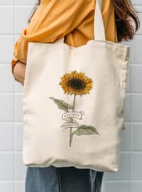 Canvas You Are Worthy Tote Bag Cream-Beige