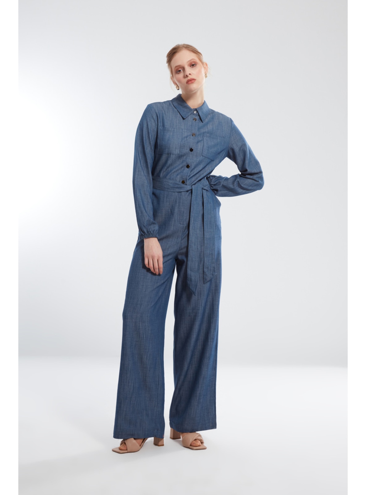 Selected Femme Slfmarley Ls Mid Blue Denim Jumpsuit (Bleu) - Vêtements chez  Sarenza (698698)