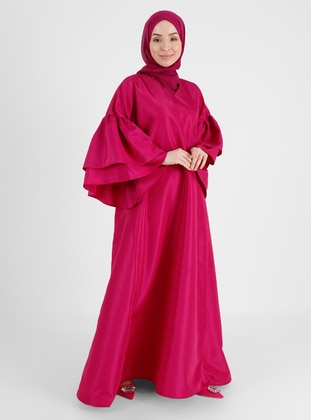 Fuchsia - Crew neck - Unlined - Modest Dress - Nuum Design